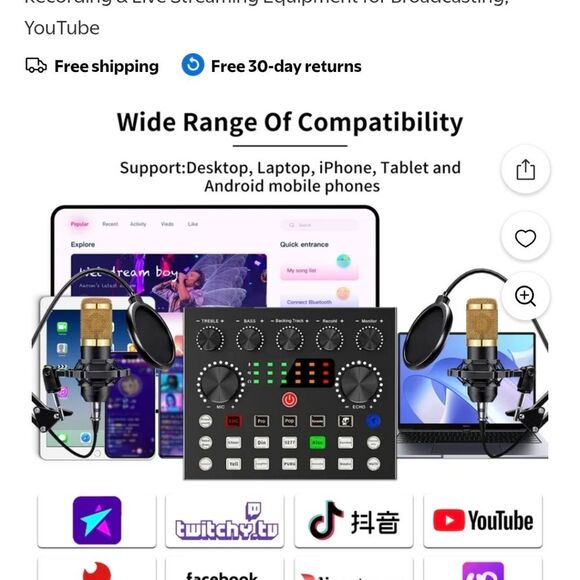 💲2️⃣0️⃣ Bundled ✔️All-In-One Podcast Device Bundle with Gold Microphone - Picture 4 of 13